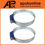 2x Worm Drive Hose Clip 50-70mm Rubber Pipe Jubilee Type Clamp Radiator Tractor