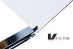 White Vinyl Ceiling Tiles 595x595 and Polished Chrome Grid Per 5m2 Complete Kit