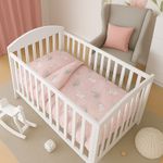 2pc Baby Bedding Set Cotton 120x90cm Duvet Cover Fit Cot Bunny Pink