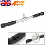 Heavy Duty Revolving Straight Bar with Rubber Handle Gym Cable Attachment Grip