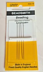 Pack Of 4 Beadsmith Beading Needles - Size 10.