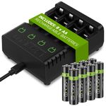 Rechargeable AA AAA Batteries with Charging Dock | AA 2100mAh | AAA 800mAh
