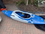 Pyranha Blue/White Single Seat Sit-In Kayak - Solo Paddling Boat