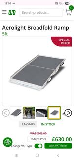 Aerolight Broadfold Ramp 5ft Folding Aluminium Wheelchair / Mobility Ramp