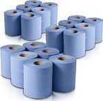 Pack of 12 Centre Feed Rolls Blue Embossed  Embossed Kitchen Paper Hand Towels