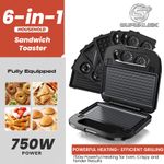 SUPERLEX 6in1 Multi-Functional Waffle Maker Panini Press Sandwich Toaster Grill