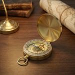 Brass Pocket Compass Outdoor Camping Hiking Navigation Tool Glow Dial