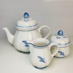 Villeroy Boch Casa Azul Teapot, Milk Jug And Lidded Sugar Bowl Set
