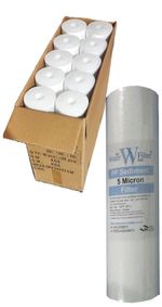 20" x 4.5" Jumbo Big Blue PP Sediment 5mic Water Filter 5 micron FULL BOX OF 10