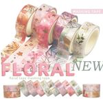 6/12 Rolls Washi Tape Set DIY Scrapbooking Paper Adhesive Craft Florals Nature