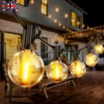 Outdoor Festoon String Lights Mains Powered 15m-60m LED G40 Bulb Garden Lights