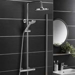 Bristan Safe Touch Thermostatic Rigid Riser Shower Chrome Dual Head