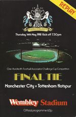 MANCHESTER CITY V TOTTENHAM HOTSPUR FA CUP FINAL 1981 REPLAY EXCELLENT CONDITION