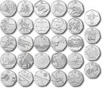 London Olympic 2012 50p Coins - Triathlon Football Judo Wrestling - FREE POSTAGE
