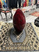 Egg Paperweight * Unique Art Glass Red Gold Aventurine Hand Blown Glass