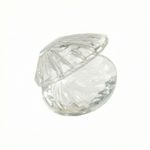 Clamshell Trinket Box Transparent Shell Trinket Box Compact for Vanity