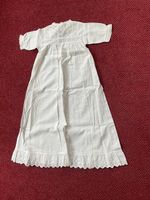 Vintage 1950’s Christening Gown In White Cotton With Trim