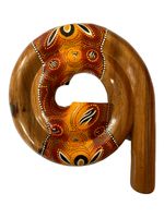 Hand Made Curly Didgeridoo Travel World Music Aboriginal Dot Pattern Compact