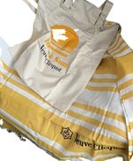 VEUVE CLICQUOT  100% COTTON  THROW OR PICNIC BLANKET NEW IN COTTON TOTE  BAG