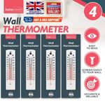 4 WALL THERMOMETER Indoor Outdoor Home Room Office Garden Greenhouse Temperature