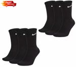 MENS/WOMENS NIKE  CREW SOCKS 3/6  PAIR PACK - CREW SPORTS BLACK