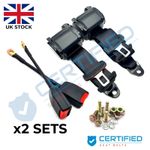 x2 Campervan Rock And Roll Bed Seat Belts E Rated 3.5m Length 30cm Wire Buckle