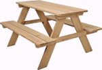 Kids Wooden Picnic Table 100% FIR Wood Outdoor Sturdy Garden Table and Bench