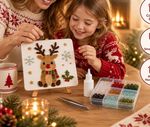 Christmas Reindeer Sea Glass Art Kit DIY Mosaic Craft 1-Piece Set Home Decor