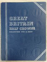 GREAT BRITAIN HALFCROWNS 1941-1967 FULL SET 29 COINS 6 IN SILVER WHITMAN FOLDER