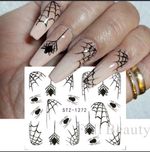 NAIL ART WATER DECALS  HALLOWEEN SPIDER WEBS STZ-1272