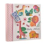 Baby Girls Pink Slip In Case Memo Photo Album 4 x 6'' For 200 Photos BA-1634