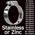 Stainless Steel Or Zinc Hose Clips Pipe Clamps Jubilee British Quality