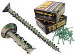 TwisterScrews E-Coat Decking Screws Superior Electropolyseal coated in Tan/Green