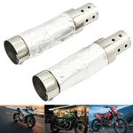 Pair 2" OD x 9.5" L Quiet Baffle Exhaust Muffler Silencer for Harley Motorcycle
