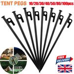 10-100x Tent Pegs Heavy Duty Pegs Hard Ground Awning Stakes 30cm Ground Nail in