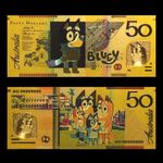 Australia 50 Dollars Gold Foil Gift Banknote Muffin Cousin of Bluey Family
