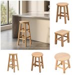 25-70cm Wooden Stool Kitchen Breakfast Barstools Chair Living Bedroom Entryway