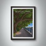 Bishops Park Fulham London Travel Poster - Framed - Vintage - Bucket List Prints
