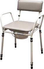 Free Standing Height Adjustable Stacking Commode Chair with Padded Back