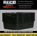 10 x USED BLACK DEEP BALE ARM CRATE 60-40-25CM  STACKING TRAY STORAGE BOX 
