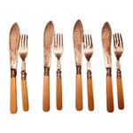 Vintage Silver Plated Fish Cutlery Set — 4 Place Settings, Ivorine Handles