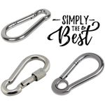 Heavy Duty Carabiner Clips – SMALL & LARGE Snap Hooks, Galvanised Steel Clips