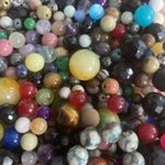 Job Lot Gemstone Beads (Round), Jewellery Making Craft Healing 100 Pcs Total