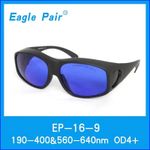 OD4+ 190-400nm & 560-640nm Laser Safty Glasses Sodium ion Yellow 580nm Goggles