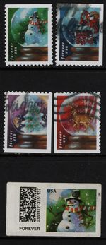 OFF paper #5816-19 Snowglobes (used set of 4+1) Forever 2023 – f373