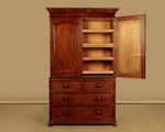 Antique Mahogany Linen Press Wardrobe c.1820