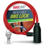 Bike Lock Cable with Keys | 650mm Heavy Duty Strong Steel Bicycle Security Chain