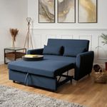 Dahlia Navy Blue 2-Seater Pull Out Sofa Bed - Convertible Sleeper Sofa