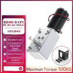5840-31ZY 12-24V Worm Gear DC Motor 7-470RPM Self-Locking High Torque 2-Shaft