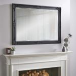 Wall Mirror Highbury Antique Rectangular with Black Frame-H 104cmxL 74cmxW 3.5cm